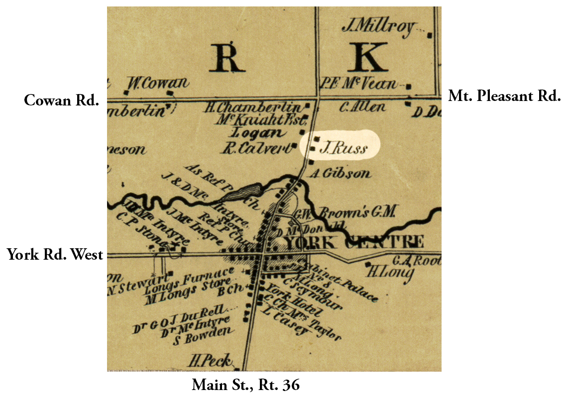1852 Livingston County Map Excerpt
